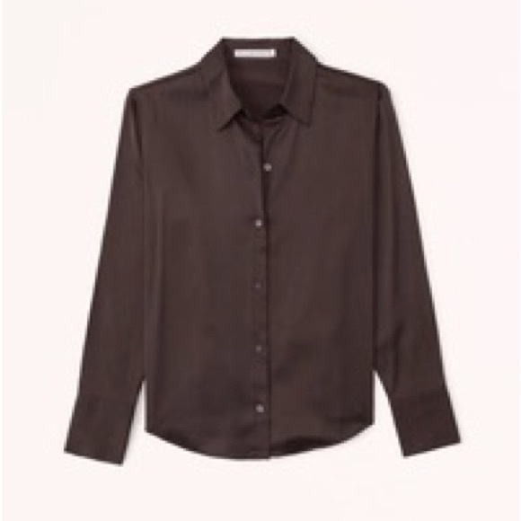 Abercrombie & Fitch Tops - Abercrombie and Fitch Long-Sleeve
Satin Button-Up Shirt